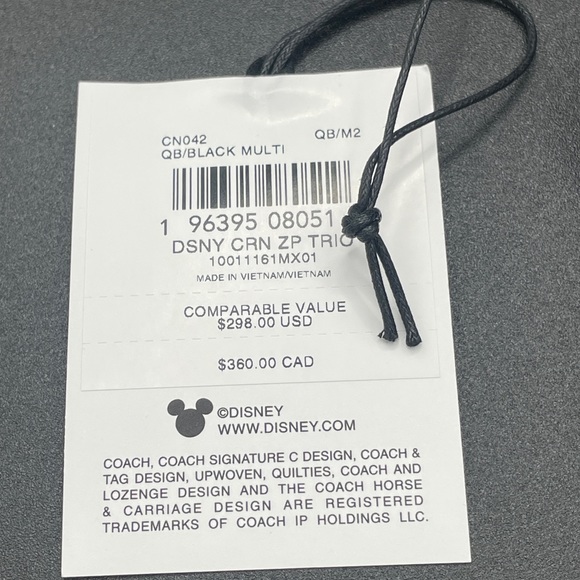 Disney X Coach Corner Zip Trio Wallets With Mickey Mouse Faces - Picture 11 of 15